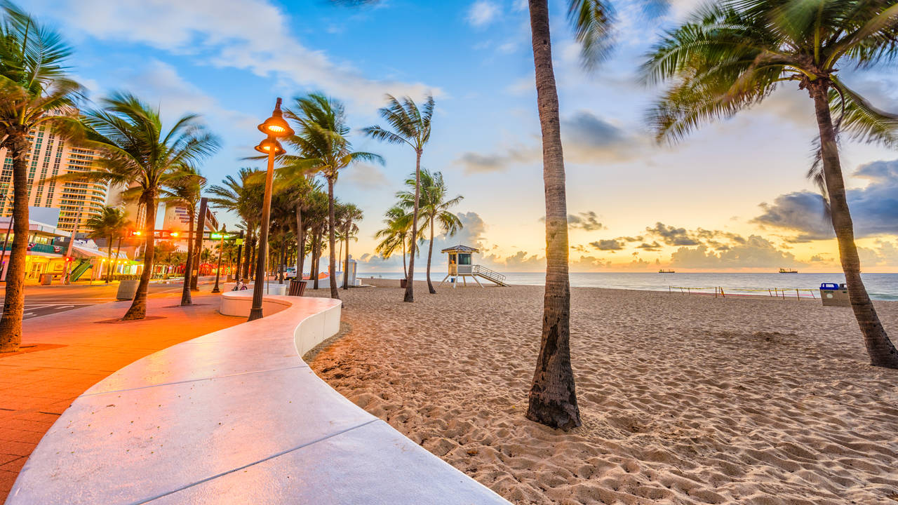 Strand boulevard van Miami in Florida