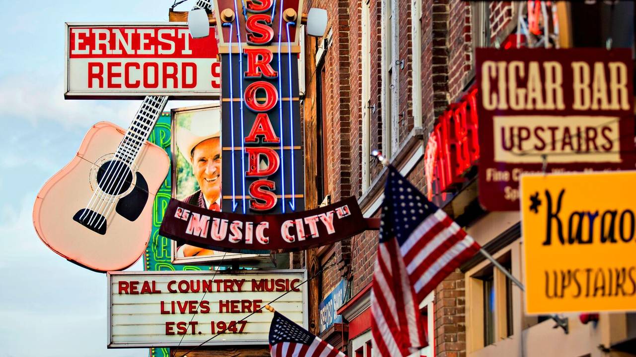 Straat in downtown Nashville