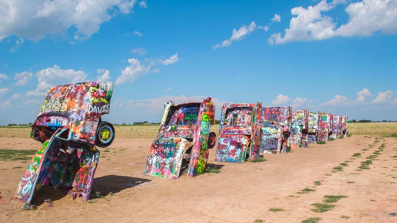 Cadillac Ranch bij Amarillo, Texas