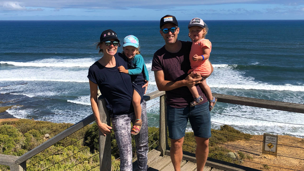 Gezin bij de Great Ocean Road