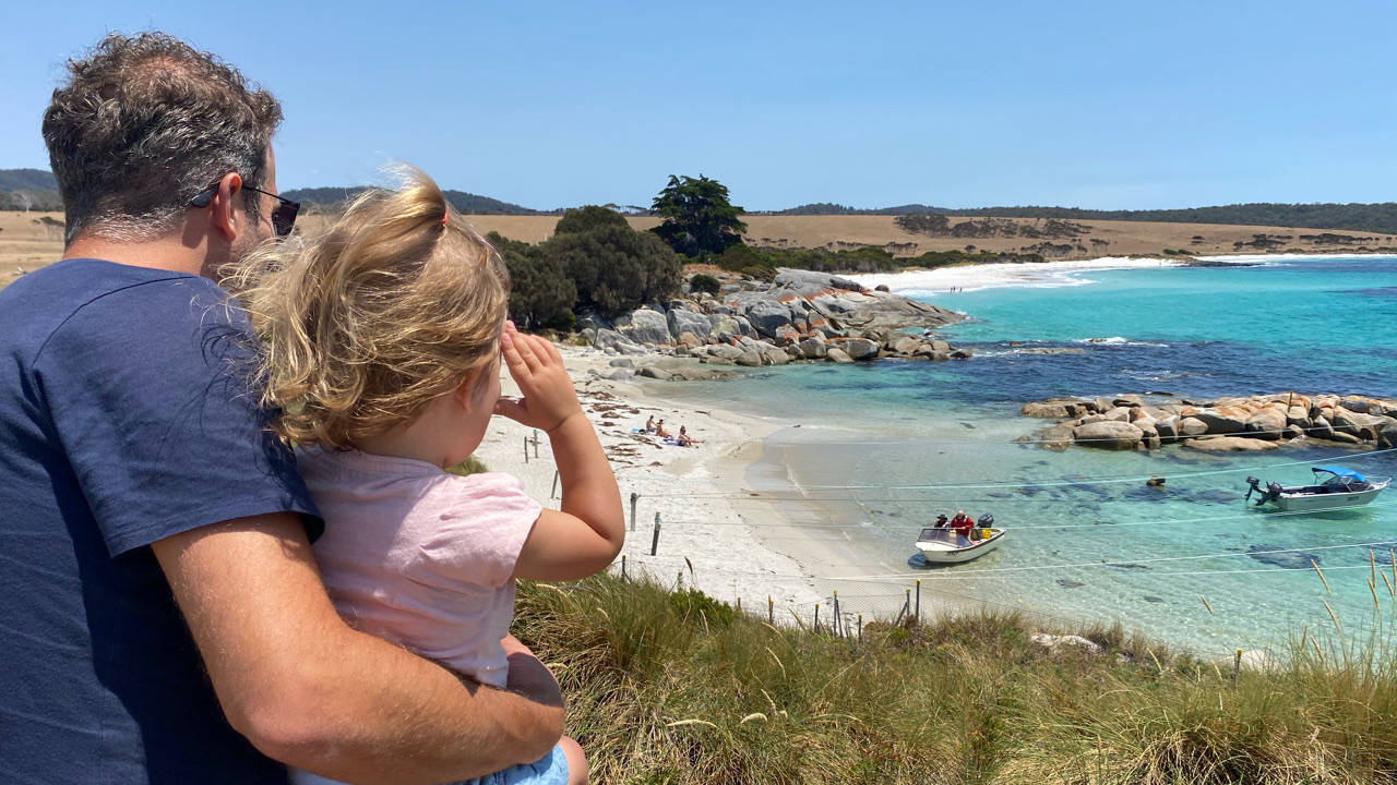 Uitzicht op Bay of Fires