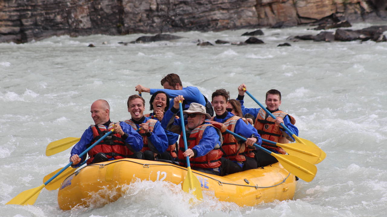 Raften op de Athabasca River