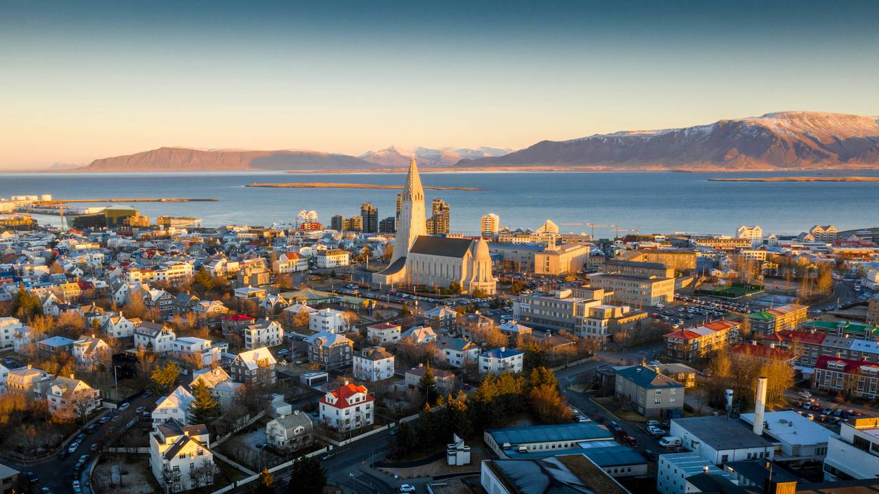 Uitzicht op Reykjavik