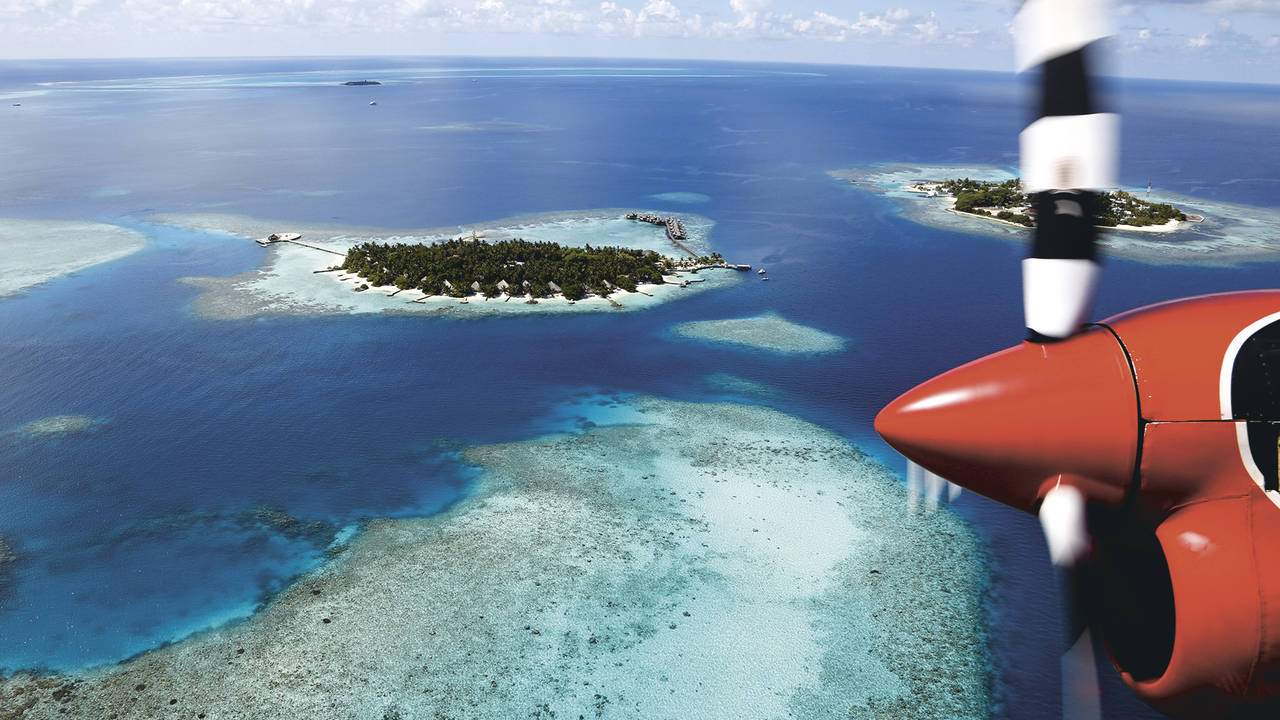 Watervliegtuig in de Malediven