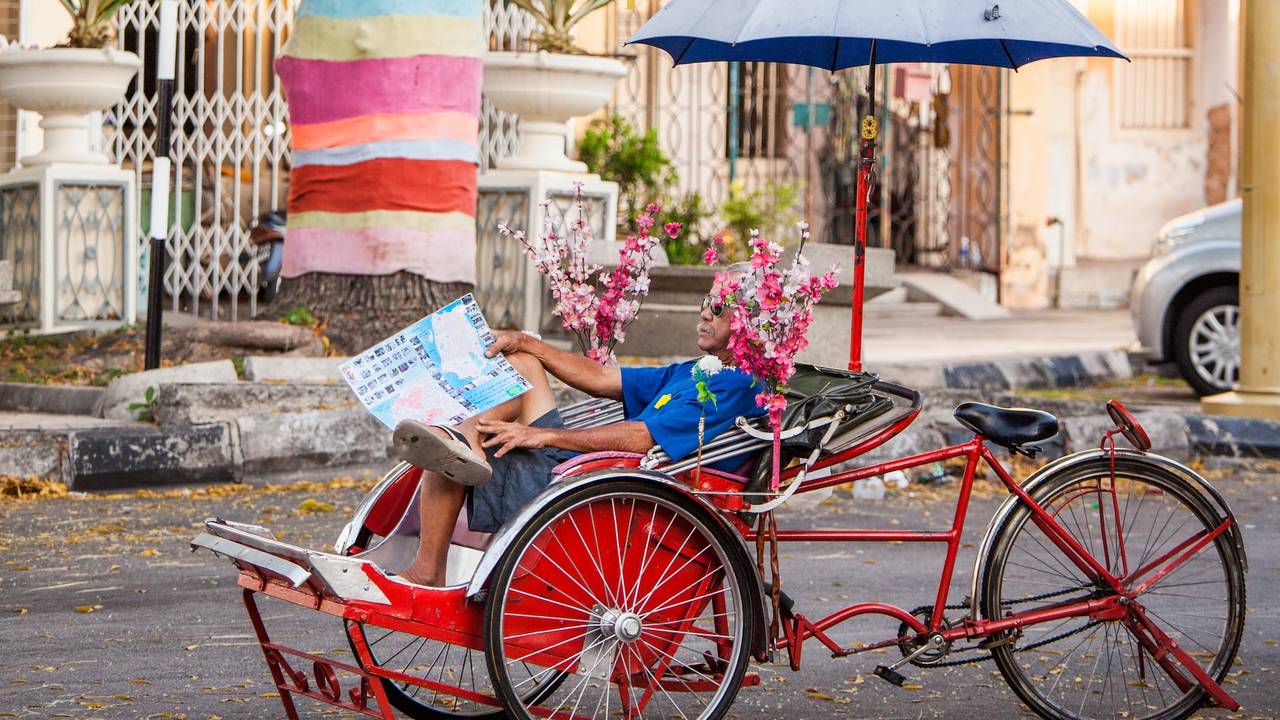 Per trishaw door Penang