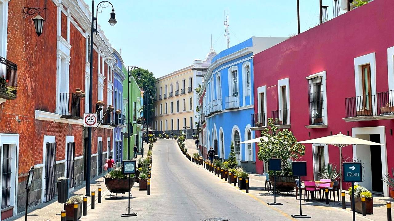 Straatbeeld van Puebla