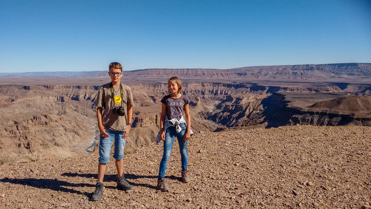 Kids bij de Fish River Canyon