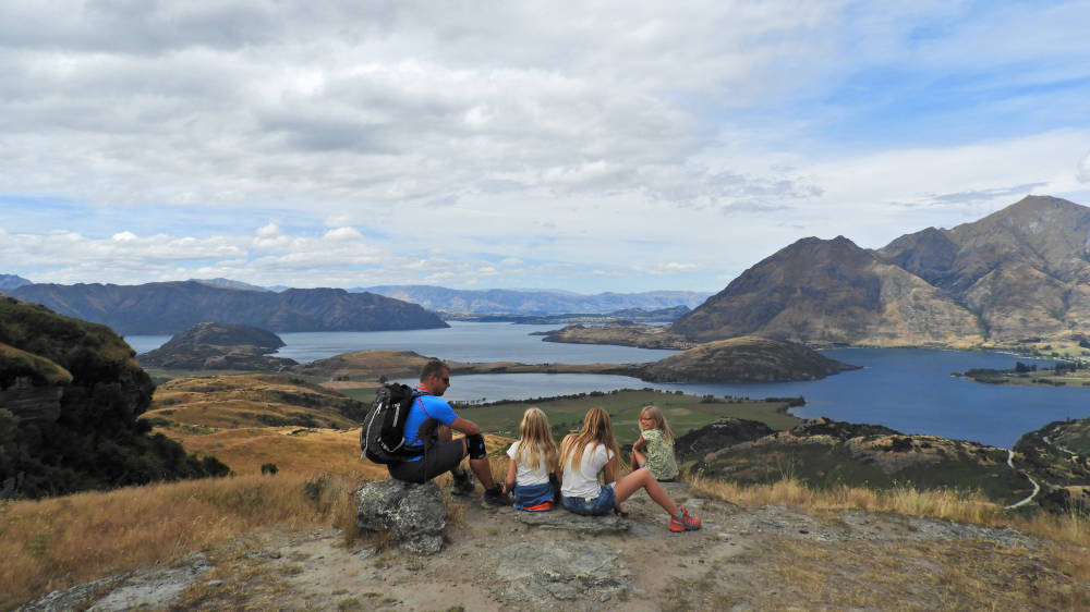 Gezin op reis in Nieuw-Zeeland