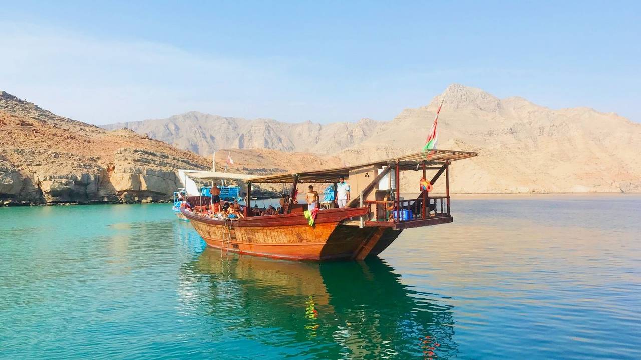 Traditionele Dhow boot in Oman