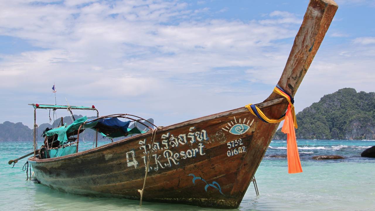 Typische boot op Krabi