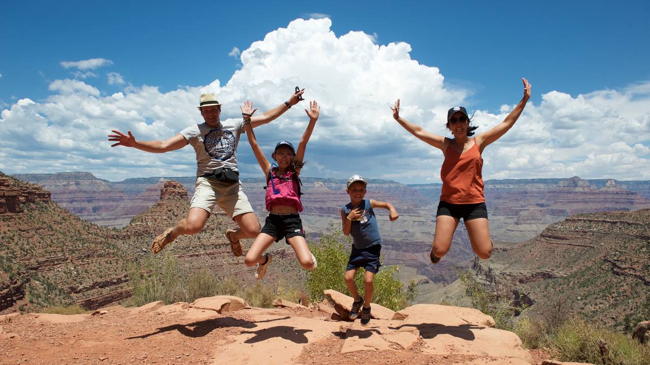 Gezin in Grand Canyon