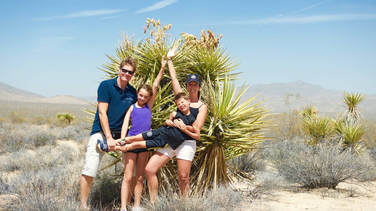 Gezin in Joshua Tree National Park