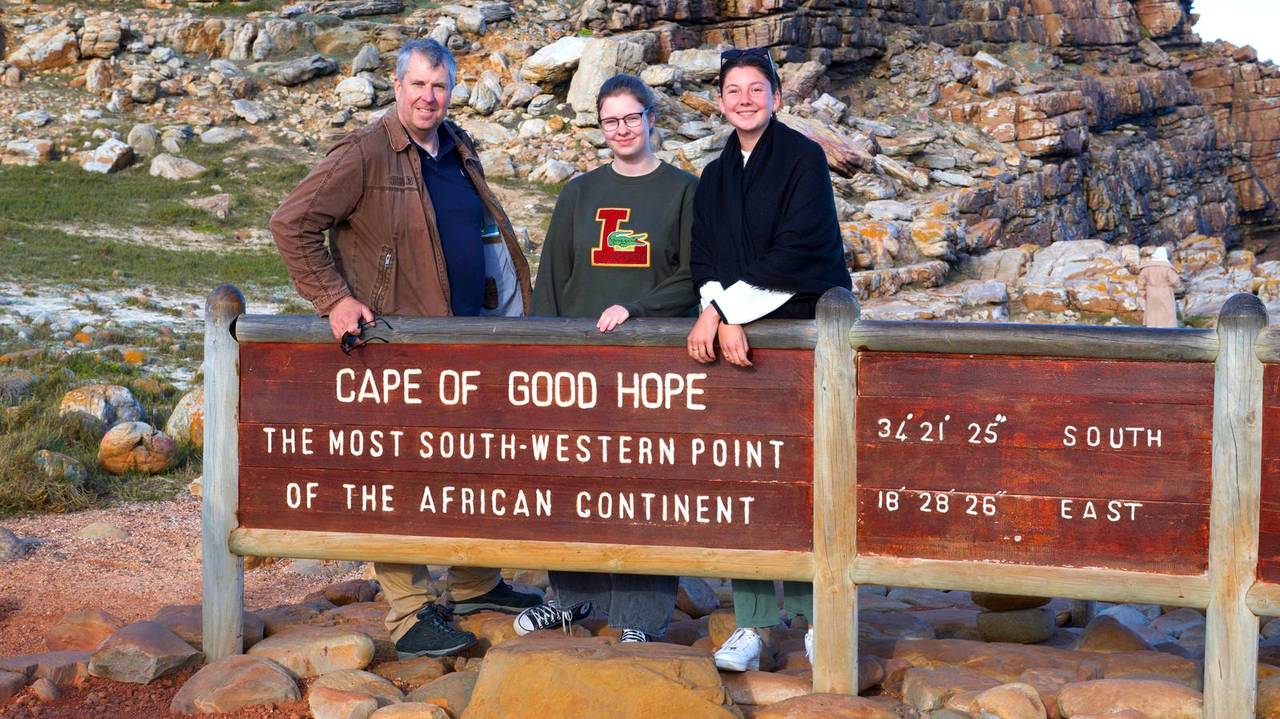 Gezin bij Kaap de Goede Hoop
