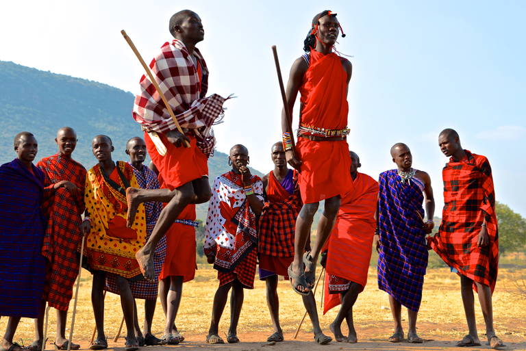 Dansende Masai mannen