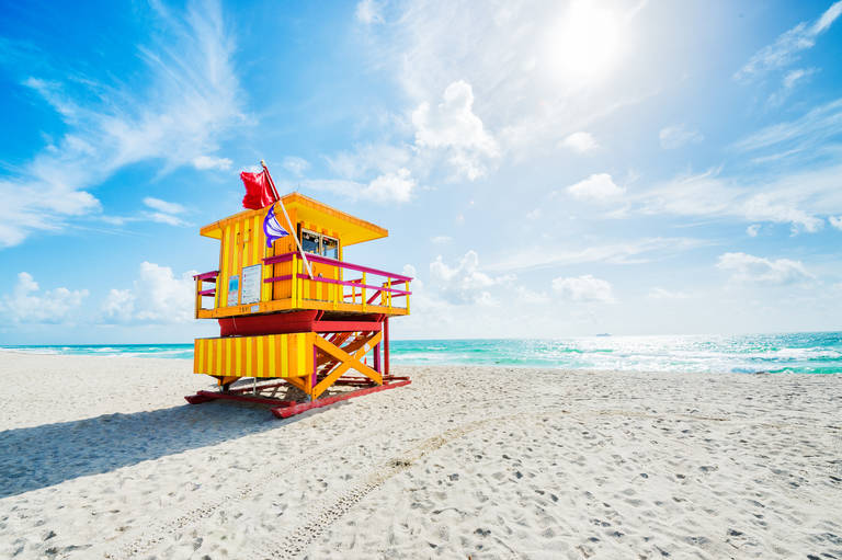 Strandhuisje op South Beach Miami