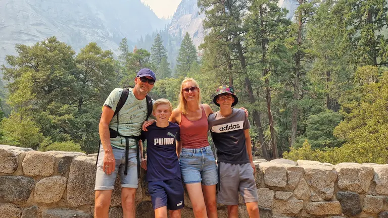 Gezin in Yosemite National Park