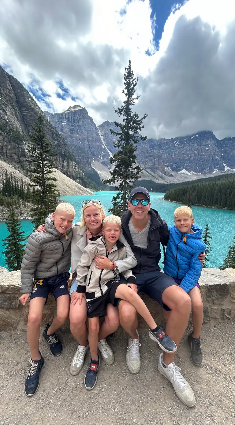 Gezin in Banff, Canada