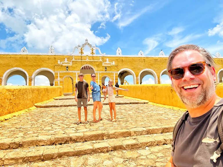 Gezin in Izamal, Mexico